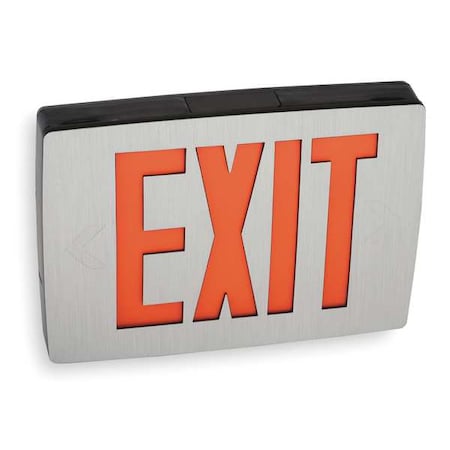 Lithonia Lighting LQC 2 R Exit Sign, Black, 2 Face(s), LED, Universal Mount, Not Battery Powered