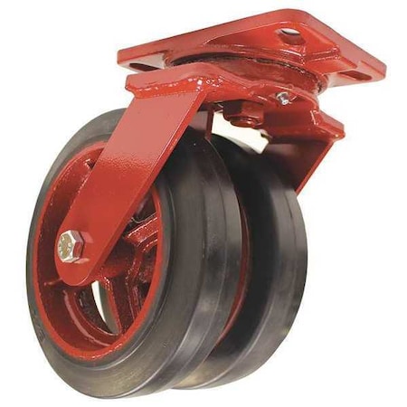 Hamilton S-HS2-8R Dual Wheel Caster, Rubbr, 8 in., 1000 lb.