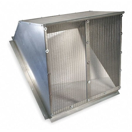 DAYTON 16D554 Weatherhood, 8In Bld, Galvanized Steel, 12 1/8In