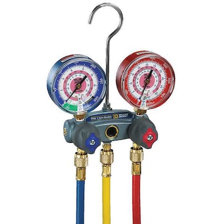 Yellow Jacket 49847 Manifold Gauge Set, 6 ft L, 3 1/8 in Gauge