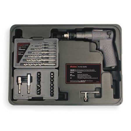 Ingersoll-Rand 7804KA Air-Powered Drill, 1/4 in, NPT, Keyed