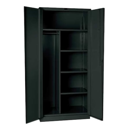 Hallowell HWG6CC6478-4CL Combo Wardrobe Storage Cabinet, 78 in H, 36 in W, 24 in D, Swing, Padlock Hasp, Dark Gray, 0 Drawers