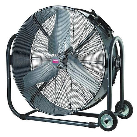 DAYTON 1YNW3 Standard Duty Air Circulator, Floor Mount, 24 in Blade Dia, 115V, 3,600/5,800 cfm, Non-Oscillating
