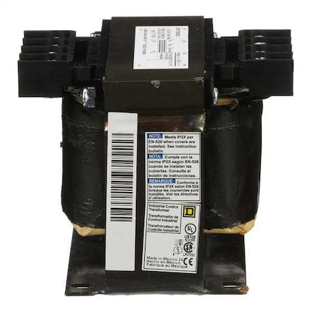 Square D 9070T250D20 Control Transformer, 250 VA, Not Rated, 120V AC, 208/240/480V AC