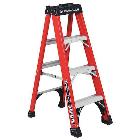 Louisville FS1404HD 4 ft Fiberglass Stepladder, 375 lb Capacity