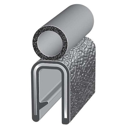 Trim-LOK 3100B3X1/8C-250 Trim Seal, EPDM, 250 ft Length, 3/8 in Overall Width, Style: Trim with a Side Bulb