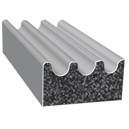 Trim-LOK X103BT-500 Rubber Seal, Ribbed, 0.63