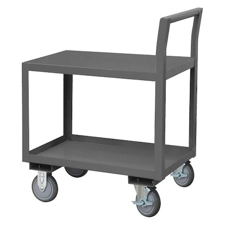Durham MFG LDO-182436-2-95 Low-Profile Utility Cart with Lipped & Flush Metal Shelves, Steel, 1,200 lb Load Capacity, 43 in L