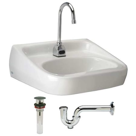 Zurn Z5361.749.1.07.00.0 Wall Mount, 1 Hole, Sensor, White, Bathroom Sink