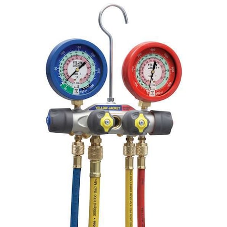 Yellow Jacket 49977 Manifold Gauge Set, 5 ft L, 3/8 in Gauge