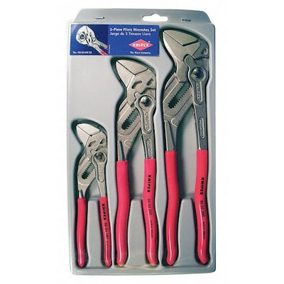Knipex 00 20 06 US2 3 Piece Channellock Plastic Grip Plier Wrench Set Dipped Handle