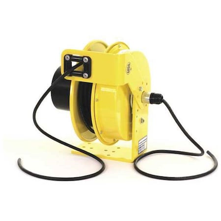 K & H Industries RTFD4S-WW-B16K Cord Reel, Flying Lead, 16 AWG, Yellow Reel Color, 50 ft Length
