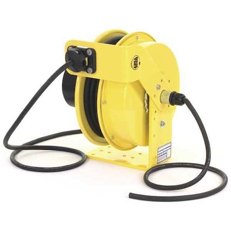 K & H Industries RTFA3S-WW-B14K Cord Reel, Flying Lead, 14 AWG, Yellow Reel Color, 50 ft Length