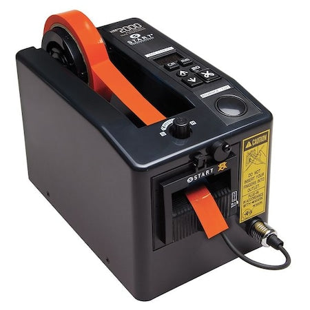 Start International ZCM2000NM Tape Dispenser, 2 in Max. Tape Width, 3 in Tape Core Dia., Heavy-Duty Plastic, Steel, Black