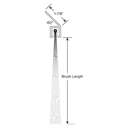 American Garage Door Supply BN41782-12 Brush Seal, Nylon, 2 in L, 12 ft W, Black