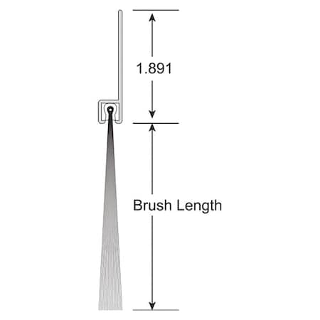 American Garage Door Supply BNS22-10 Brush Seal, Nylon, 2 in L, 10 ft W, Black
