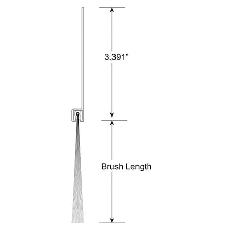 American Garage Door Supply BNS3383-14 Brush Seal, Nylon, 3 in L, 14 ft W, Black