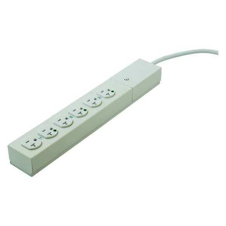 Hubbell Wiring Device-Kellems HBL6HG620 Power Strip, Surge, Hospital Grade, 6 ft., White