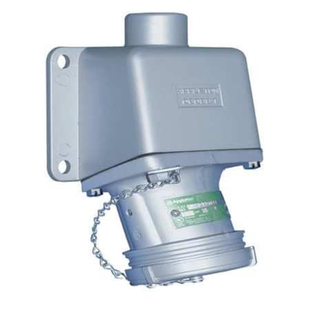 Appleton Electric ADRE3044-75 Pin & Sleeve Receptacle, 30 A, 600V AC, Single Phase, 4 Pole, Style 1 Grounding, Gray