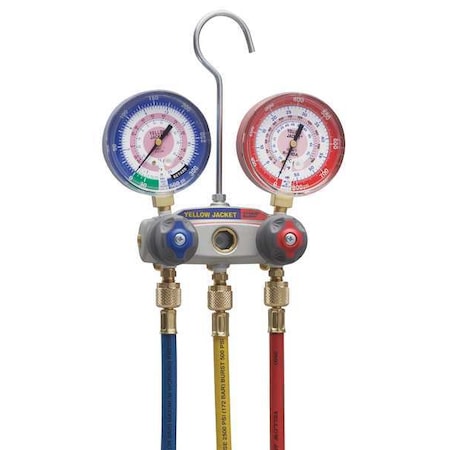 Yellow Jacket 49867 Manifold Gauge Set, 5 ft L, 3 1/8 in Gauge