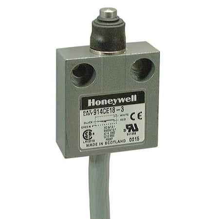 Honeywell 914CE18-6 Limit Switch, Plunger, 1NC/1NO, 5A at 240V AC, Actuator Location: Top