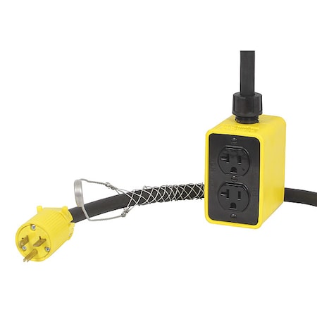 KH Industries PP4DD-520-B12K-520 Pendant Drop Outlet Box, 50 ft, Black, 12AWG, Rnd