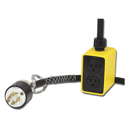 KH Industries PP9DD-520-B12F-L1420 Pendant Drop Outlet Box, 25 ft, Black, 12AWG, Rnd