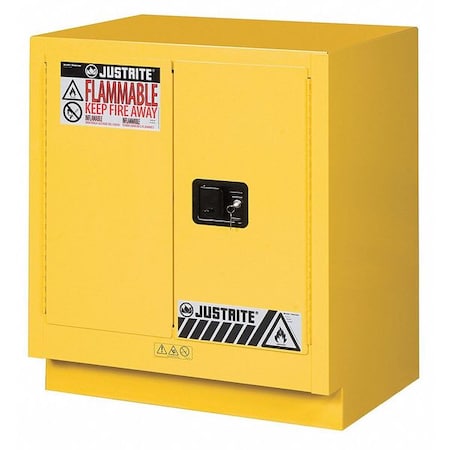 Justrite 883000 Flammables Safety Cabinet, 19 gal, 1 Shelves, Steel, 30 in W x 35-3/4