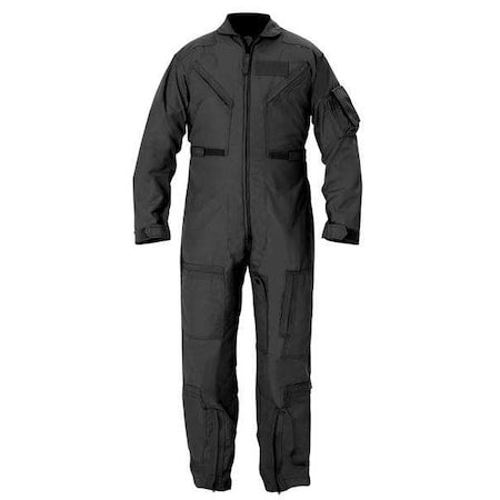 Propper F51154600142L Flight Suit, Nomex(R), 4.5 oz Fabric Weight, 32 5/8 in Inseam, Black, 42 Long