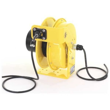 K & H Industries RTFD4L-WW-B16G Cord Reel, Flying Lead, 16 AWG, Yellow Reel Color, 30 ft Length