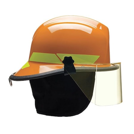 Bullard LTXOR Fire Helmet, Thermoplastic, 4-Point Sure-Lock(R) Ratchet, Orange, Fits Hat Size 6-1/2 to 8, Modern