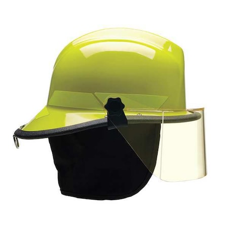 Bullard LTXLY Fire Helmet, Thermoplastic, 4-Point Sure-Lock(R) Ratchet, Lime-Yellow, Fits Hat Size 6-1/2 to 8