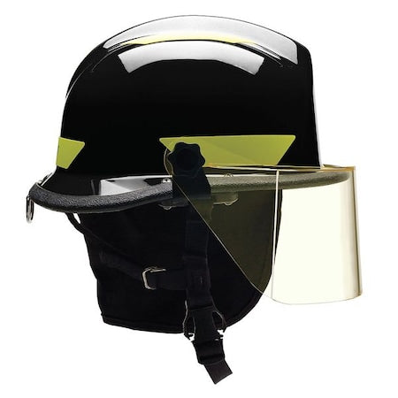 Bullard URXBKR330 Fire/Rescue Helmet, Thermoplastic, 4-Point Sure-Lock(R) Ratchet, Black, Fits Hat Size 6-1/2 to 8