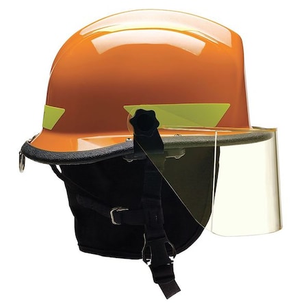 Bullard URXORR330 Fire/Rescue Helmet, Thermoplastic, 4-Point Sure-Lock(R) Ratchet, Orange, Fits Hat Size 6-1/2 to 8