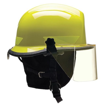 Bullard URXLYR330 Fire/Rescue Helmet, Thermoplastic, 4-Point Sure-Lock(R) Ratchet, Lime-Yellow, Modern