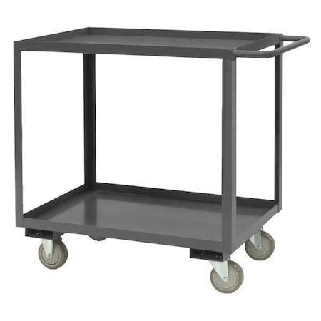 Durham MFG RSC-2436-2-95 Utility Cart with Lipped Metal Shelves, Steel, 1,200 lb Load Capacity, 2 Shelves, 54 in L, 37 in H