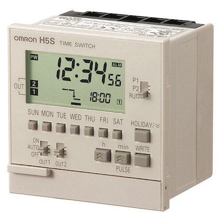 Omron H5S-WB2 Electronic Timer, Light Gray, Plastic