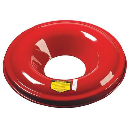 Justrite 26355 Utility Drum Top, Cease-Fire, Red, Metal