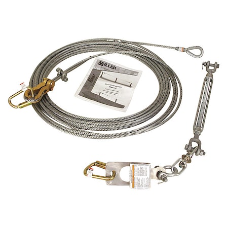 Miller SGLLK-FS/30FT Xenon Stainless Steel Lifeline Kit, 30 ft. Length, 310 lb Weight Capacity