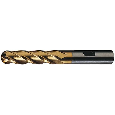 Cleveland C33308 4-Flute HSS Ball Nose Single End MIll Cleveland HG-4B-TN TiN 3/4x3/4x1-5/8x3-7/8