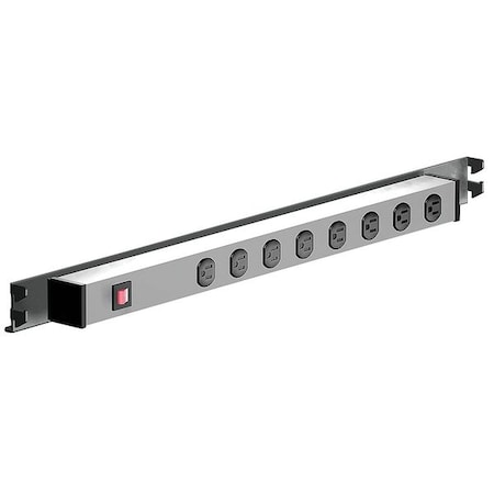 Hergo 46-00054-630 Power Strip, Switched, 15 ft., Gray