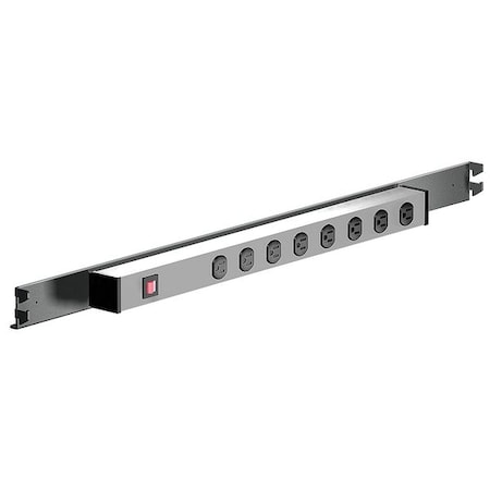 Hergo 46-00058-836 Power Strip, Switched, 15 ft., Gray