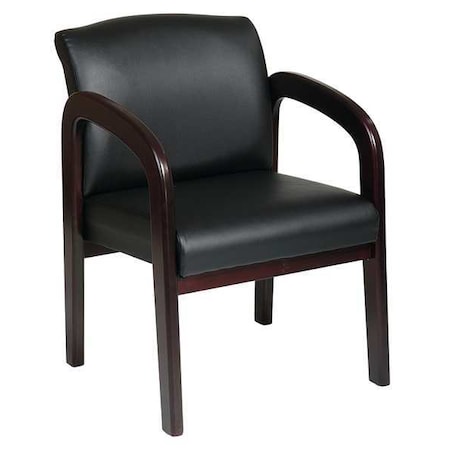 Office Star WD383-U6 Collection: WD Visitors Chair, Black Seat, Black Back, 23