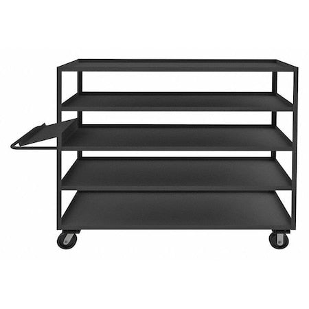 Durham MFG OPC-247268-5-6PH-95 Order-Picking Utility Cart with Lipped Metal Shelves, Steel, 3,000 lb Load Capacity, 5 Shelves