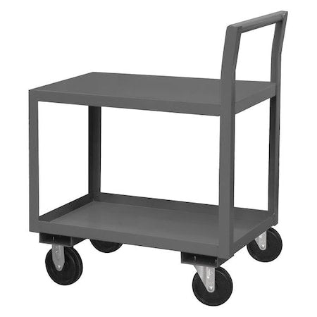 Durham MFG LDO-243639-2-5PO-95 Low-Profile Utility Cart with Lipped & Flush Metal Shelves, Steel, 1,400 lb Load Capacity, 43