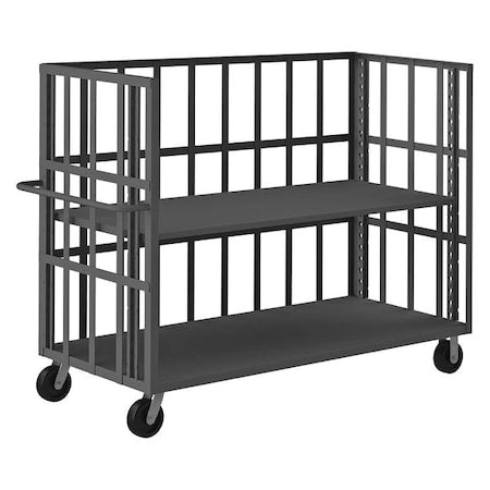 Durham MFG OPTFB-7230-1AS-95 Single-Side-Access Slat-Wall Metal Stock Truck, Steel, 3,000 lb Load Capacity, 2 Shelves