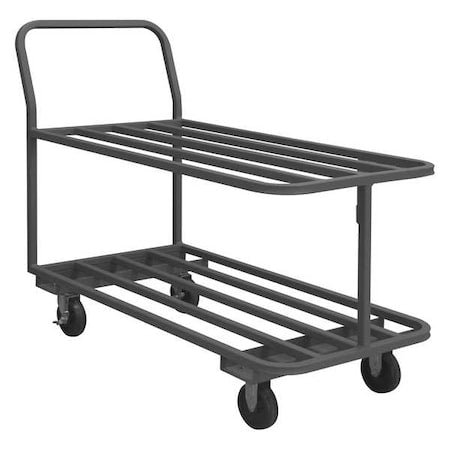 Durham MFG EPTT183625PO95 Easy Access & Load Low-Profile Utility Cart with Metal Shelves & Tube Frame, Steel, 2 Shelves