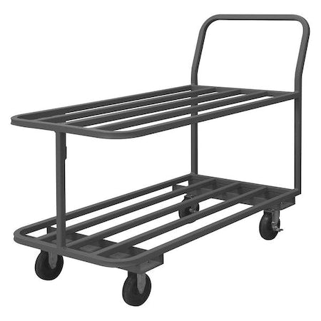 Durham MFG EPTT184825PO95 Easy Access & Load Low-Profile Utility Cart with Metal Shelves & Tube Frame, Steel, 2 Shelves