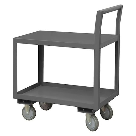 Durham MFG LDO-3036-2-5PO-95 Low-Profile Utility Cart with Lipped & Flush Metal Shelves, Steel, 1,400 lb Load Capacity, 48 in