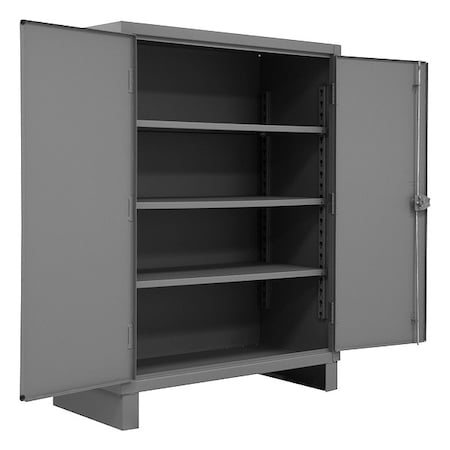 Durham MFG HDC-244866-3S95 Shelving Storage Cabinet, 66 in H, 48 in W, 24 in D, Swing, Keyed, Gray, 3 Shelves, 0 Drawers
